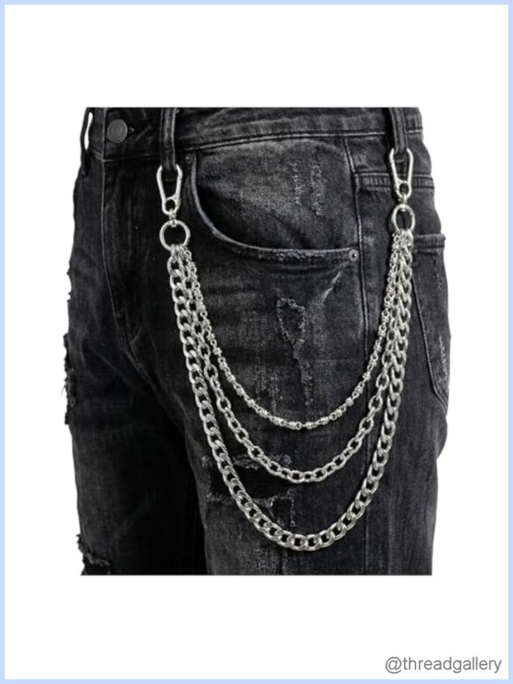 Stainless Steel Pants Chain Punk Biker Hip Hop Jean Wallet Accessory
